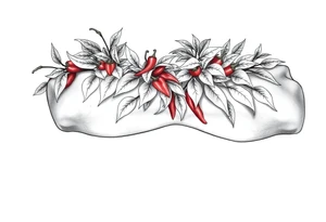 Super hot pepper plants tattoo idea