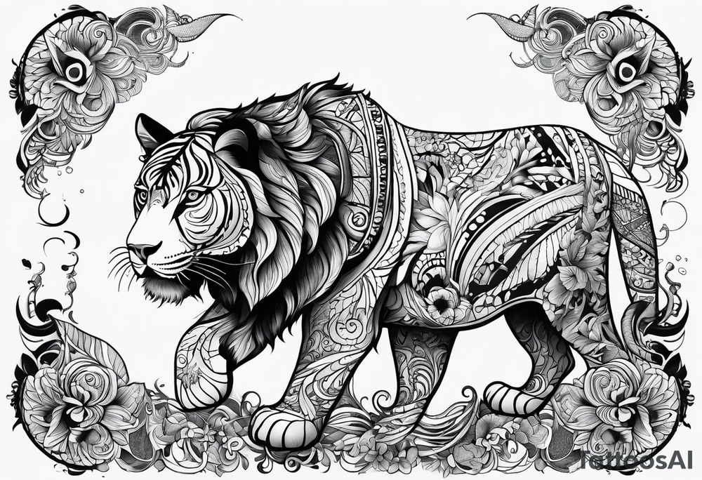 Злой лев tattoo idea