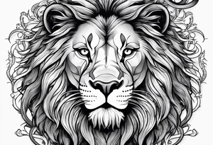 lion with snake hair tattoo idea