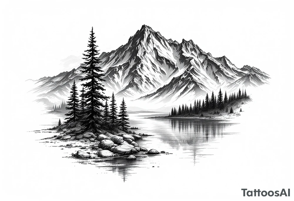 lake tahoe vertical image tattoo idea