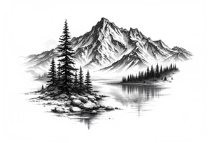 lake tahoe vertical image tattoo idea