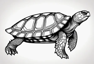 outline of a badass turtle with a spiked shell tattoo idea