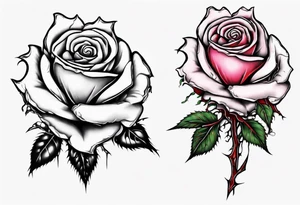 bleeding rose flower without stem flowers and only thorns tattoo idea