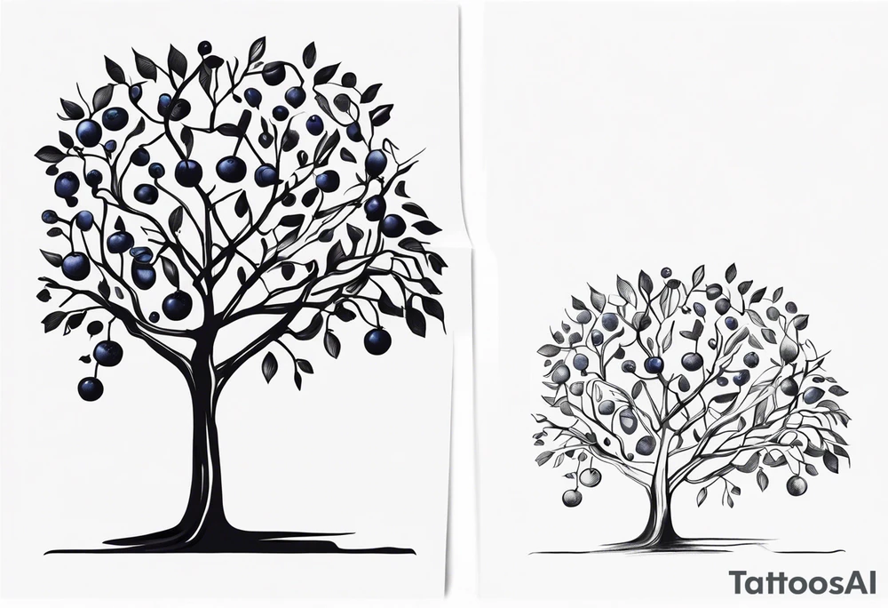 Blueberry tree tattoo idea