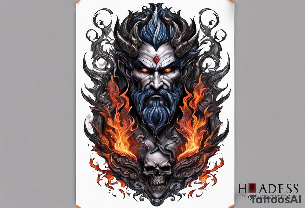 Backout tattoo of Hades half sleeve tattoo idea