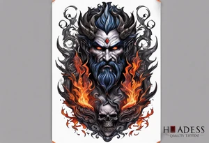 Backout tattoo of Hades half sleeve tattoo idea