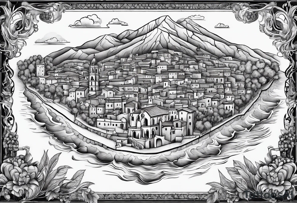 Calabria map tattoo idea