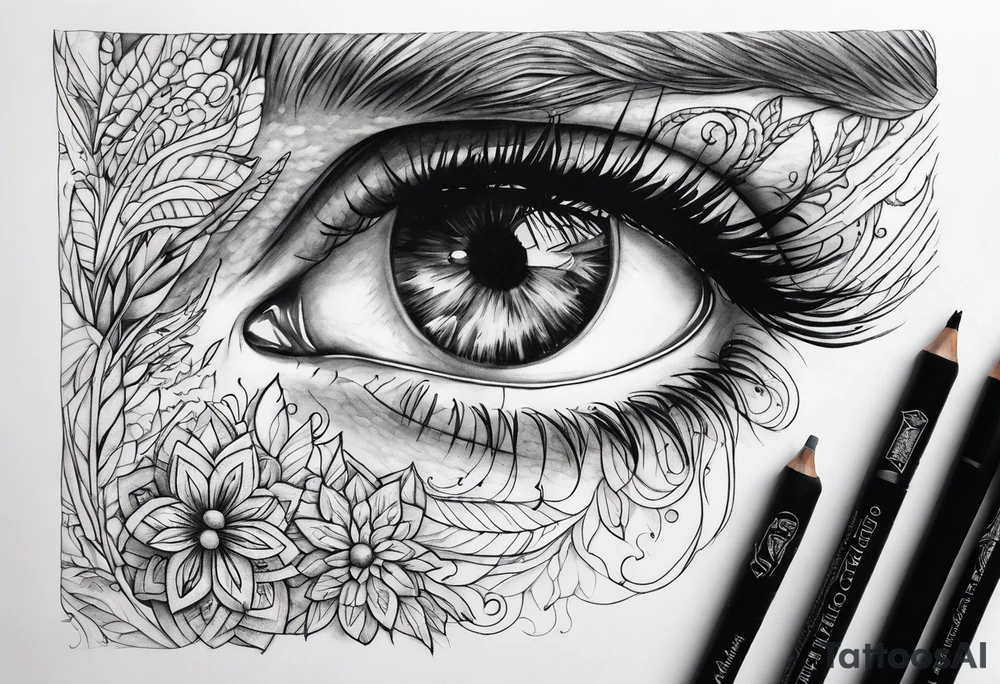 Fine line, earthy elements tattoo idea