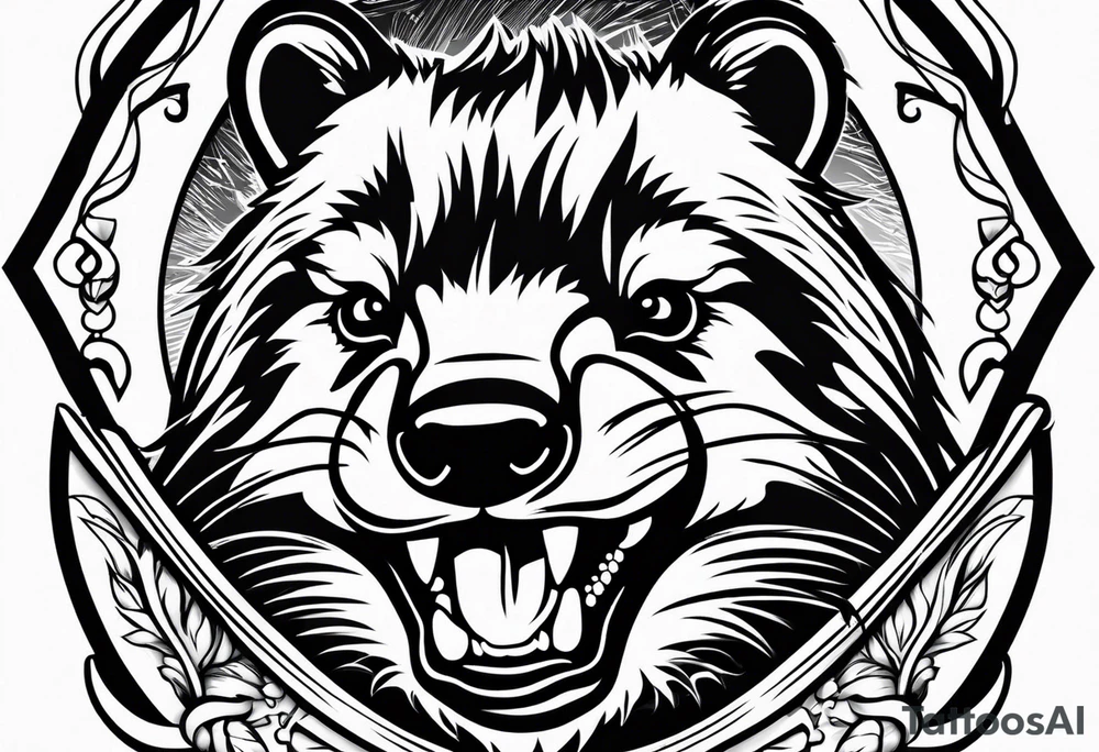 Angry badger tattoo idea