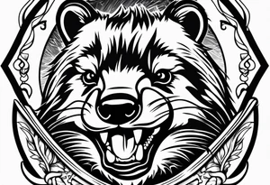 Angry badger tattoo idea