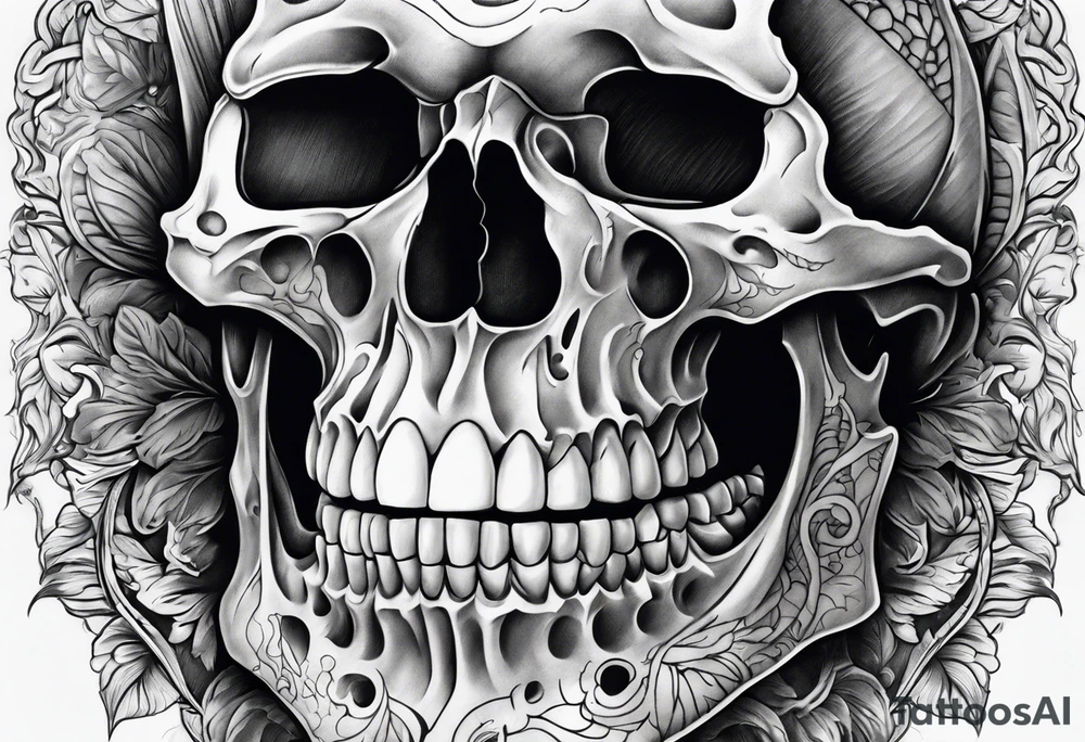 skeleton mouth for elbow tattoo idea