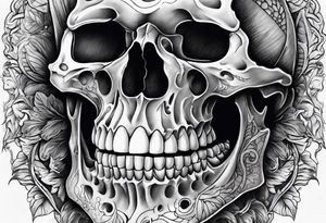 skeleton mouth for elbow tattoo idea