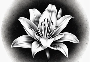 2d lily flower with white background tattoo idea