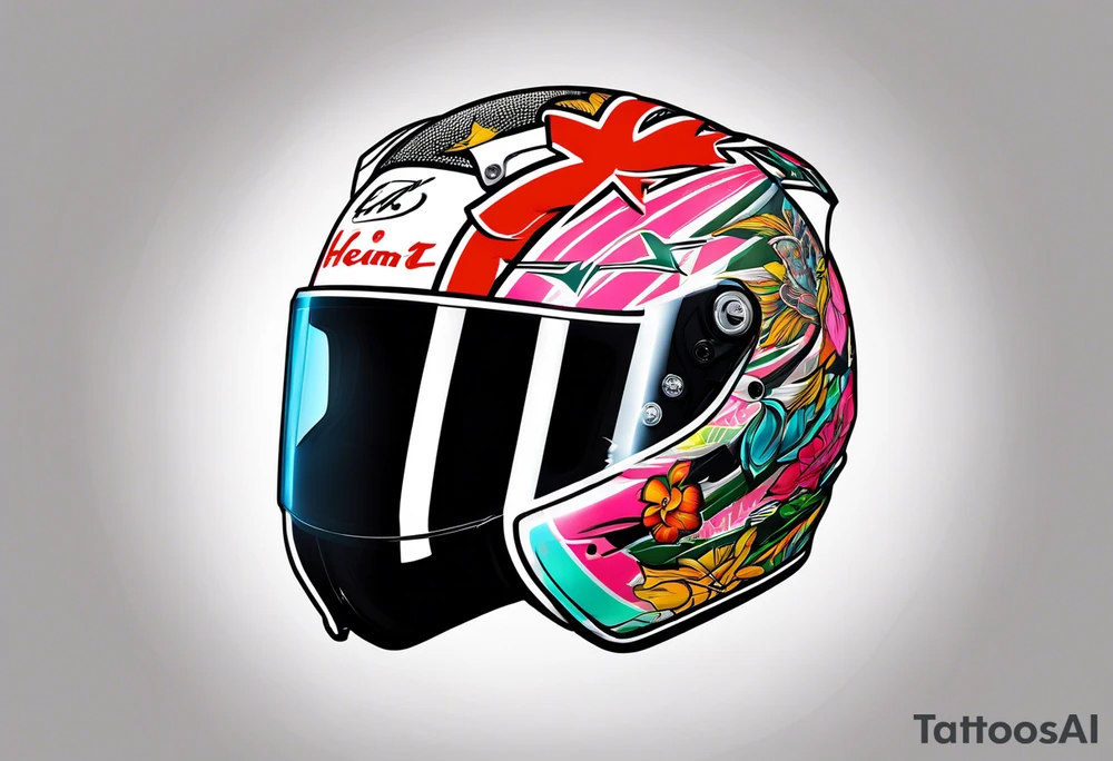 Formula 1 helment Miami edition tattoo idea