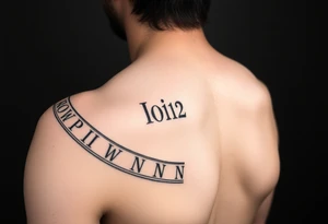 Roman numeral tattoo wrapped around your upper arm/shoulder tattoo idea