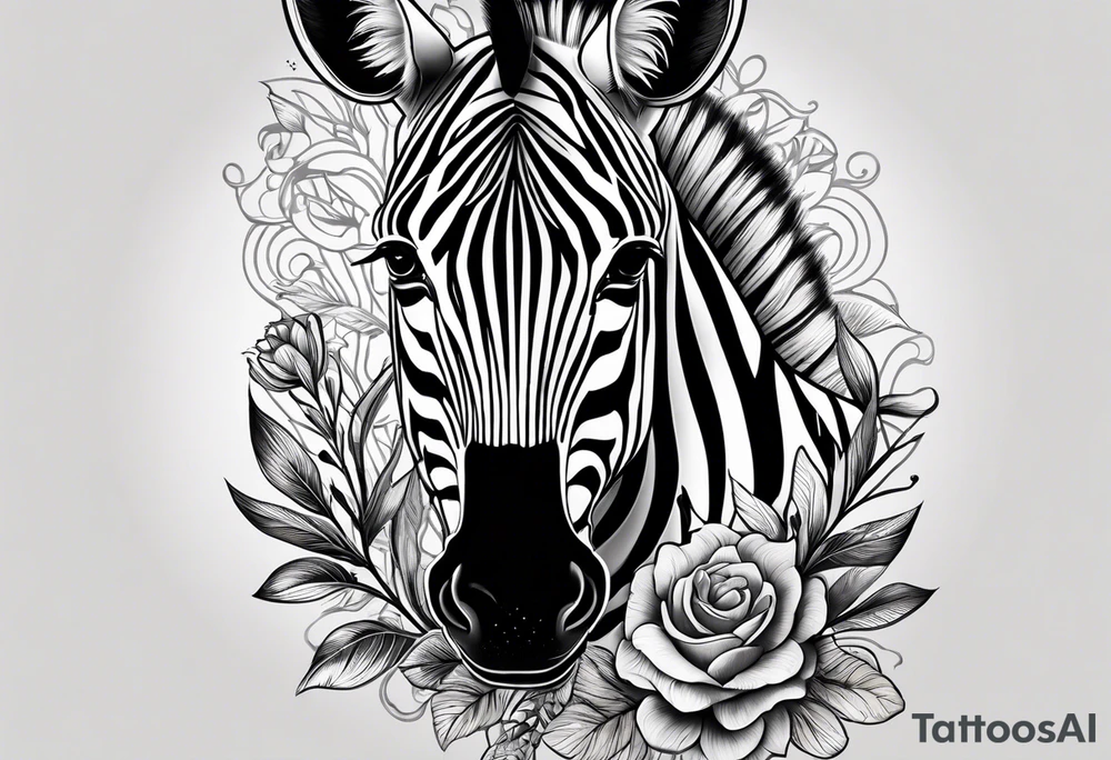 Zebra face on arm tattoo idea