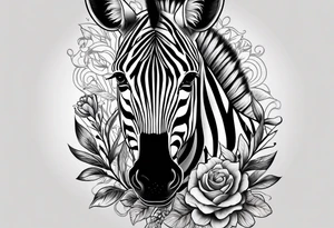 Zebra face on arm tattoo idea