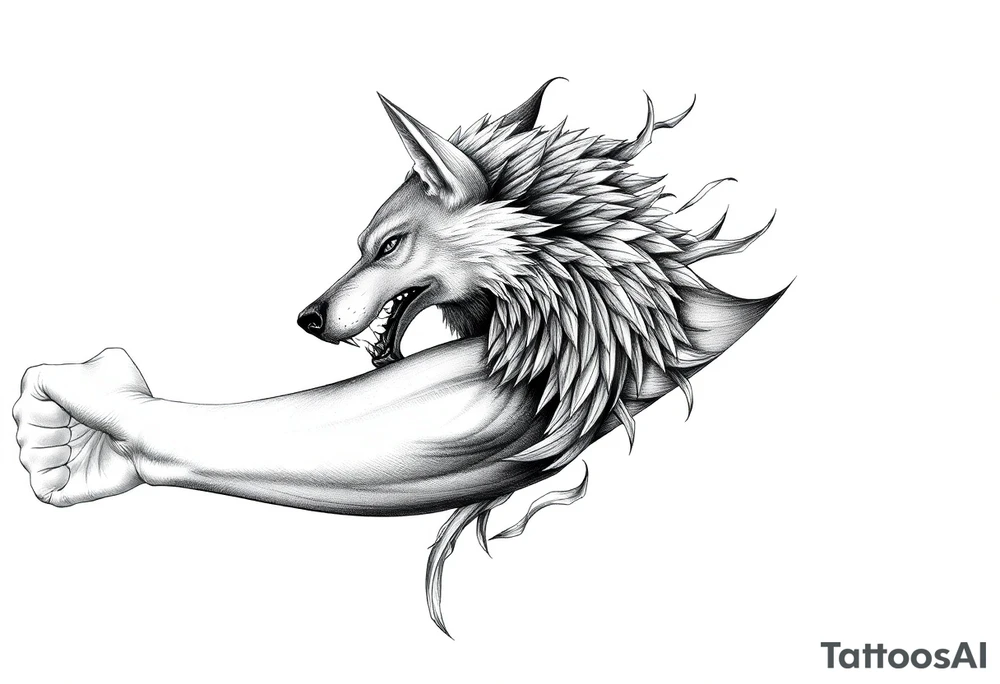 Wolfsbane going up the arm with details tattoo idea