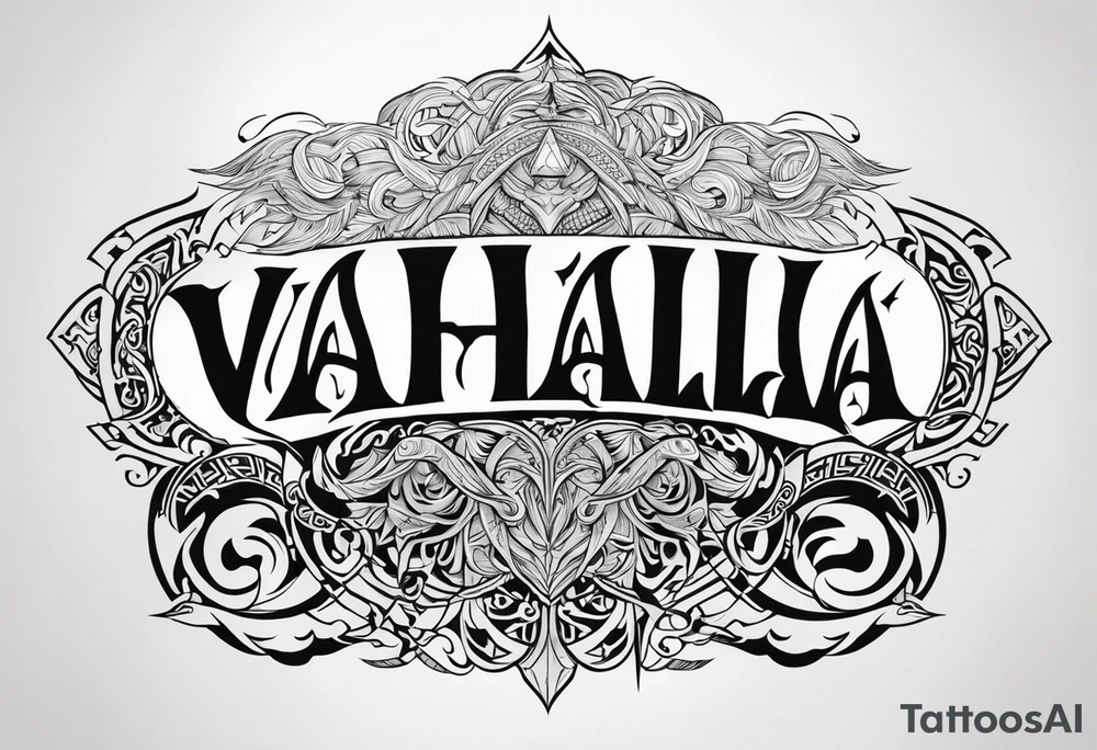Valhalla viking gods tattoo idea