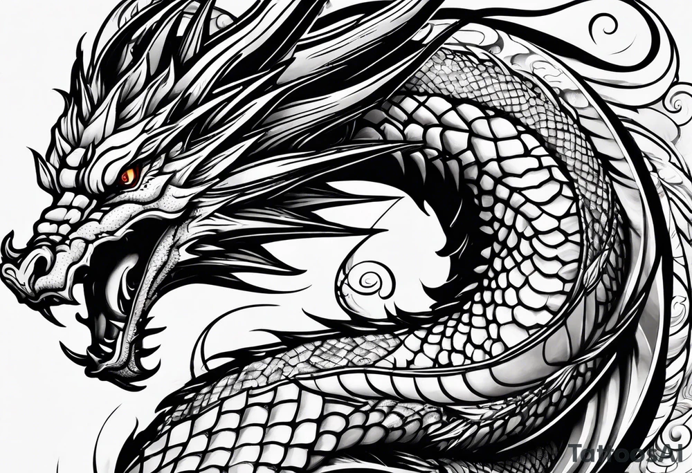 Ein Drache wo der ganze Körper zu sehen ist tattoo idea