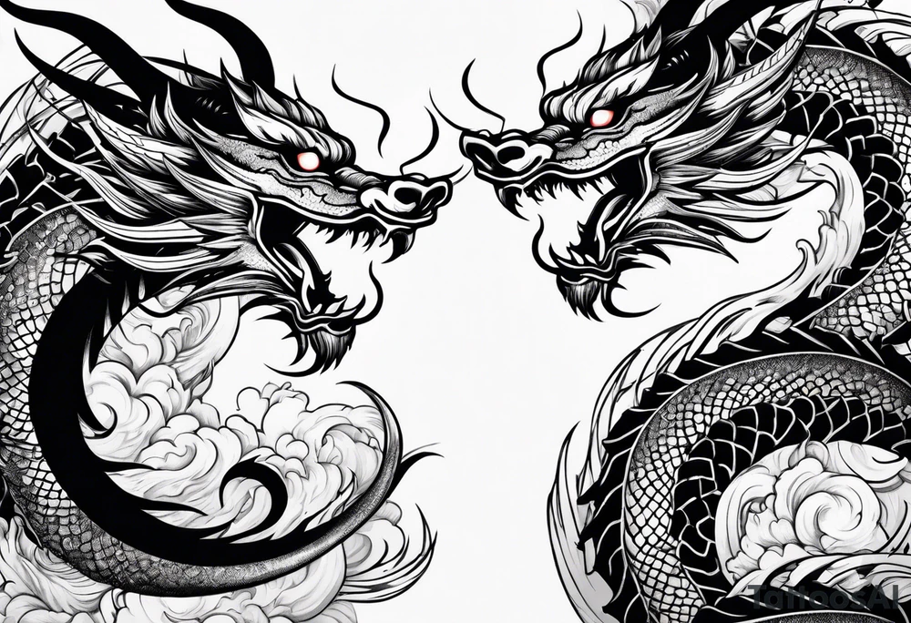 japanese dragon climbing tattoo idea