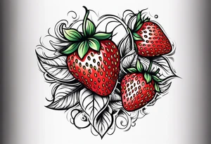 Single Strawberry tattoo idea