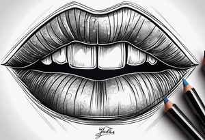 Sexy female lips tattoo idea