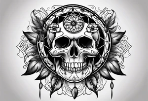 Dream catcher with skulls tattoo idea