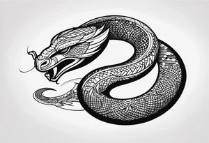 Cobra enrolada na lua tattoo idea