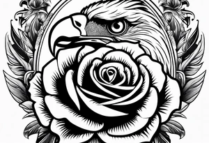 Eagle and rose tattoo idea