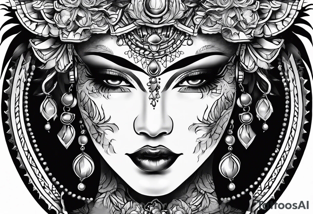 Flip face mask tattoo idea
