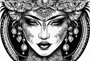 Flip face mask tattoo idea