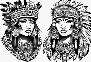 Simple Aztec tribal for left shoulder tattoo idea