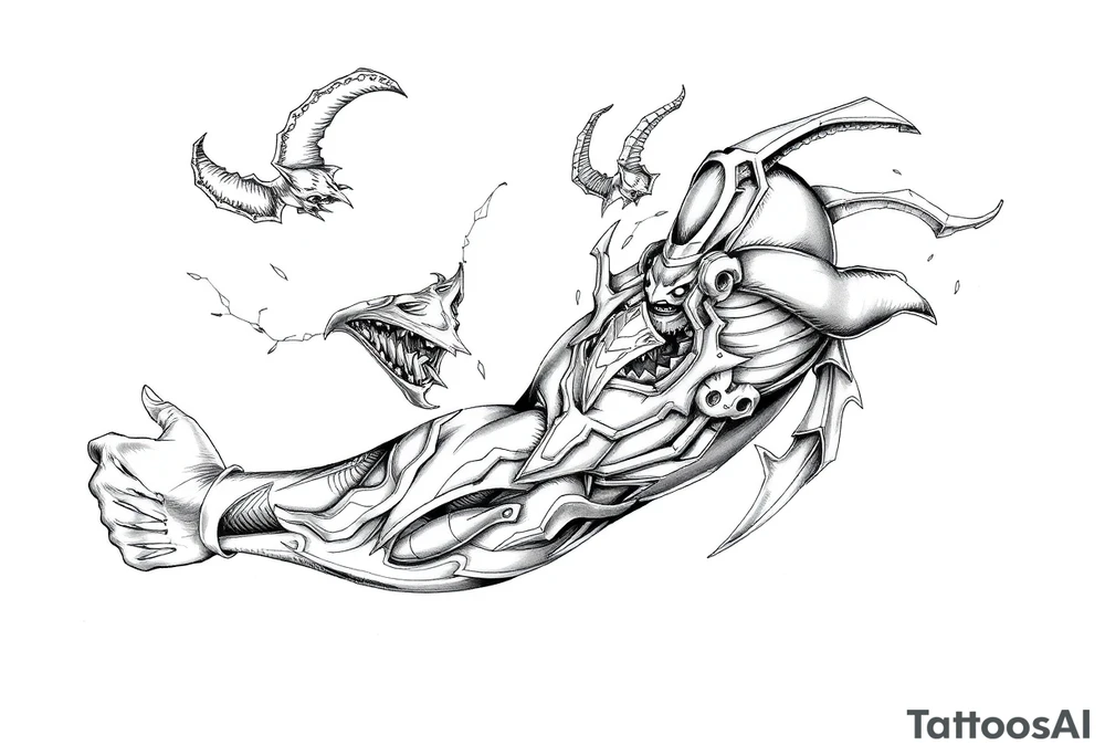 Battle for soul
inner demons
Internal conflict tattoo idea