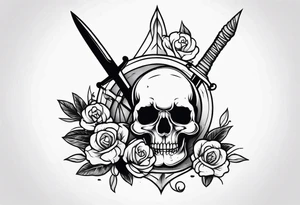 Skull and dagger tattoo idea