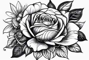 flower rose , sunflower, animal tattoo idea