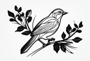 Bird oak tattoo idea