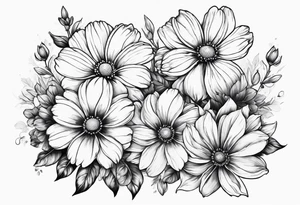 cosmos flowers tattoo idea