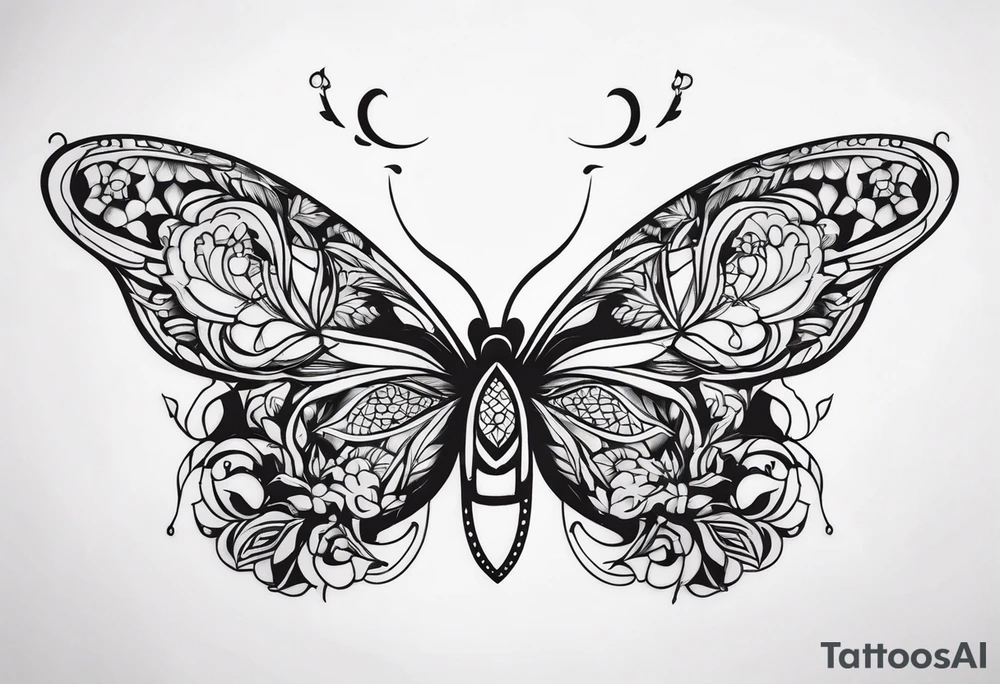 Borboleta com fogo tattoo idea
