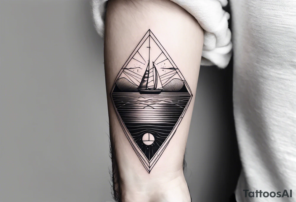 thin line, nautical themed, not dark, geometric, forearm location tattoo idea thin line, nautical themed, not dark, geometric, forearm location tattoo idea