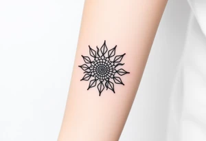 Fibonacci sun spiral shell tattoo idea