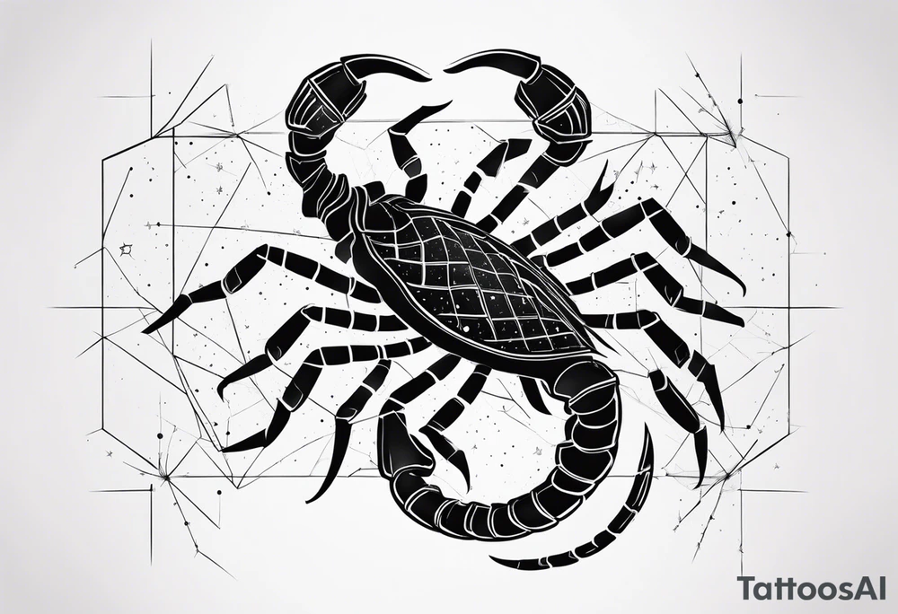 Scorpion with scorpio constellation tattoo idea