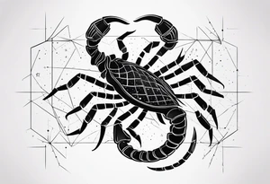 Scorpion with scorpio constellation tattoo idea