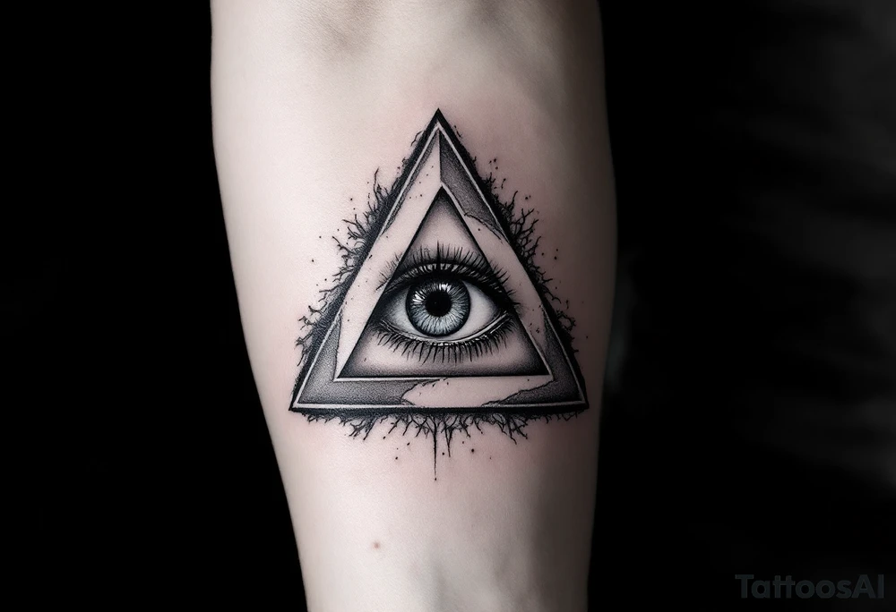 tetrahedron with eye in the middle tattoo idea
