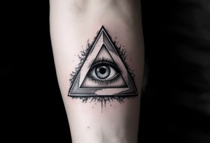 tetrahedron with eye in the middle tattoo idea
