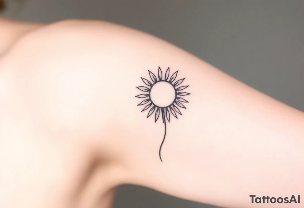 Mystical sun with long leaning stem like a sunflower tattoo idea Mystical sun with long leaning stem like a sunflower tattoo idea