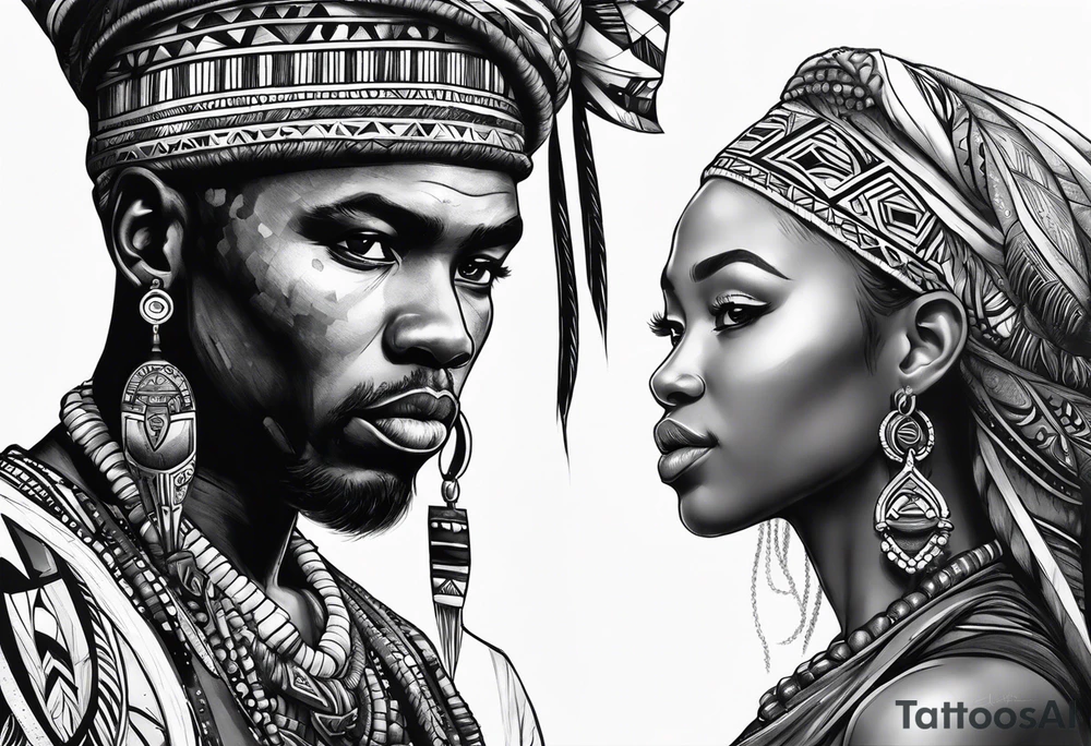 african, tribal, war tattoo idea