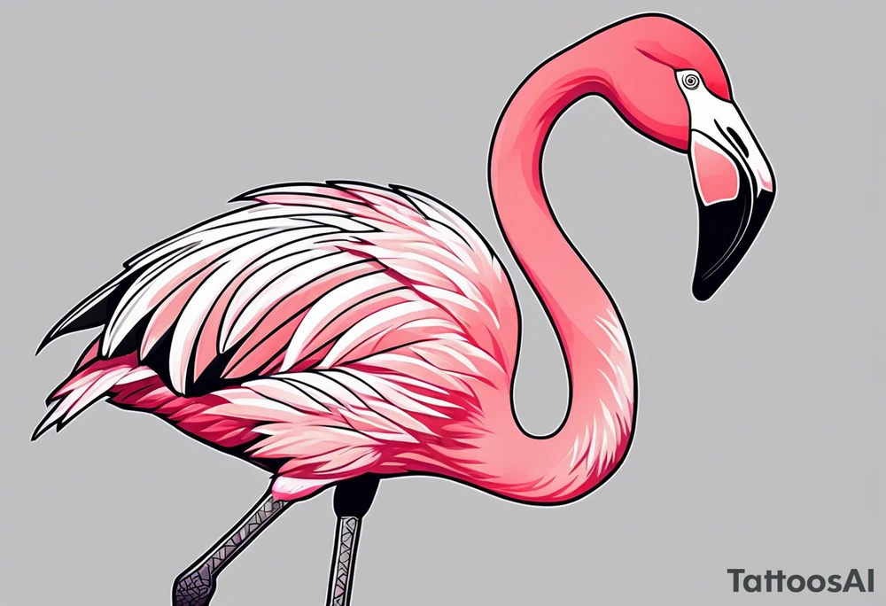 cute flamingo tattoo idea