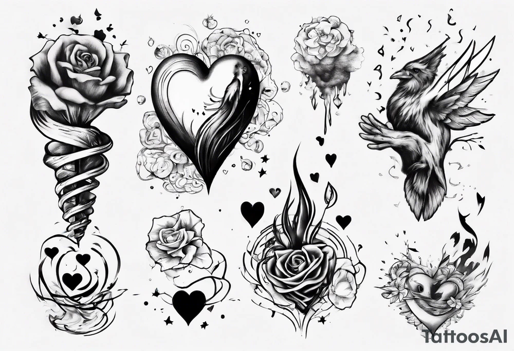 Mind and heart floating away tattoo idea