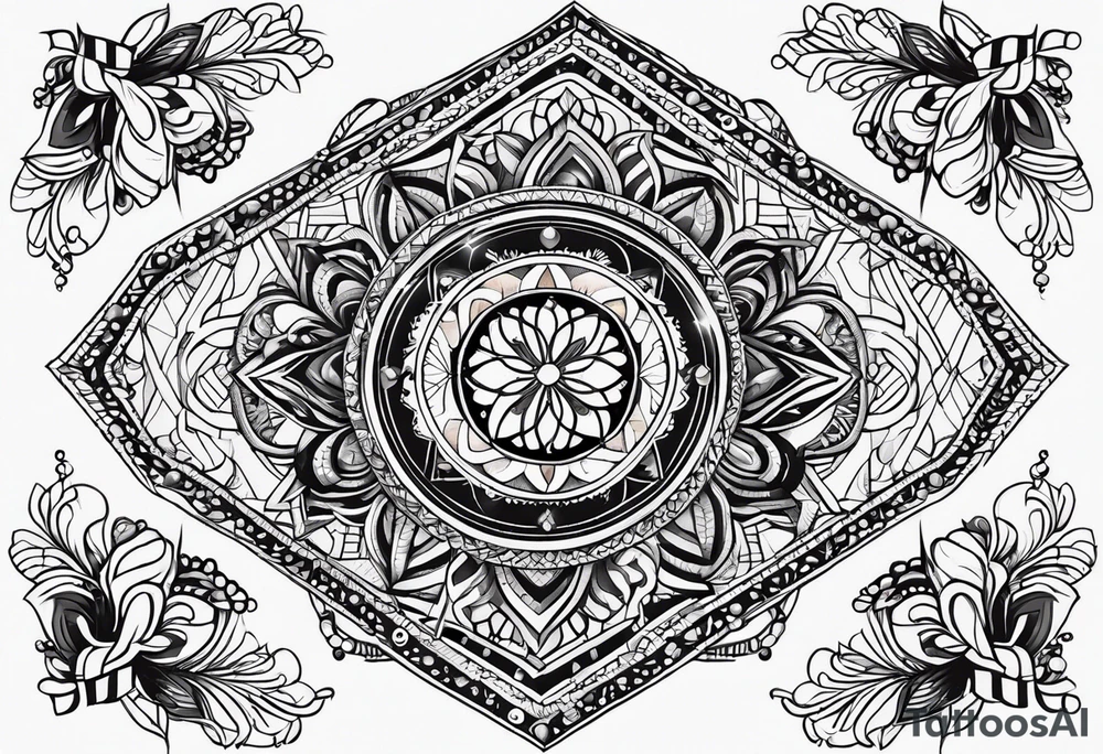 geometric tapestry tattoo idea